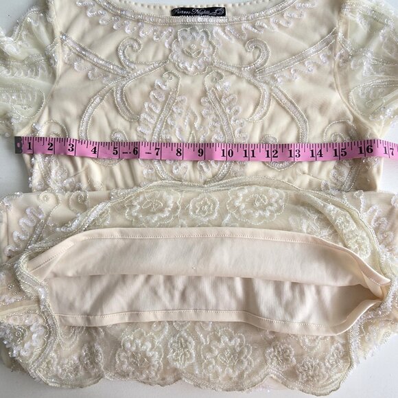 Pisarro Nights Beaded Cocktail/ Wedding/Holiday  Dress Size 6 - Picture 10 of 15